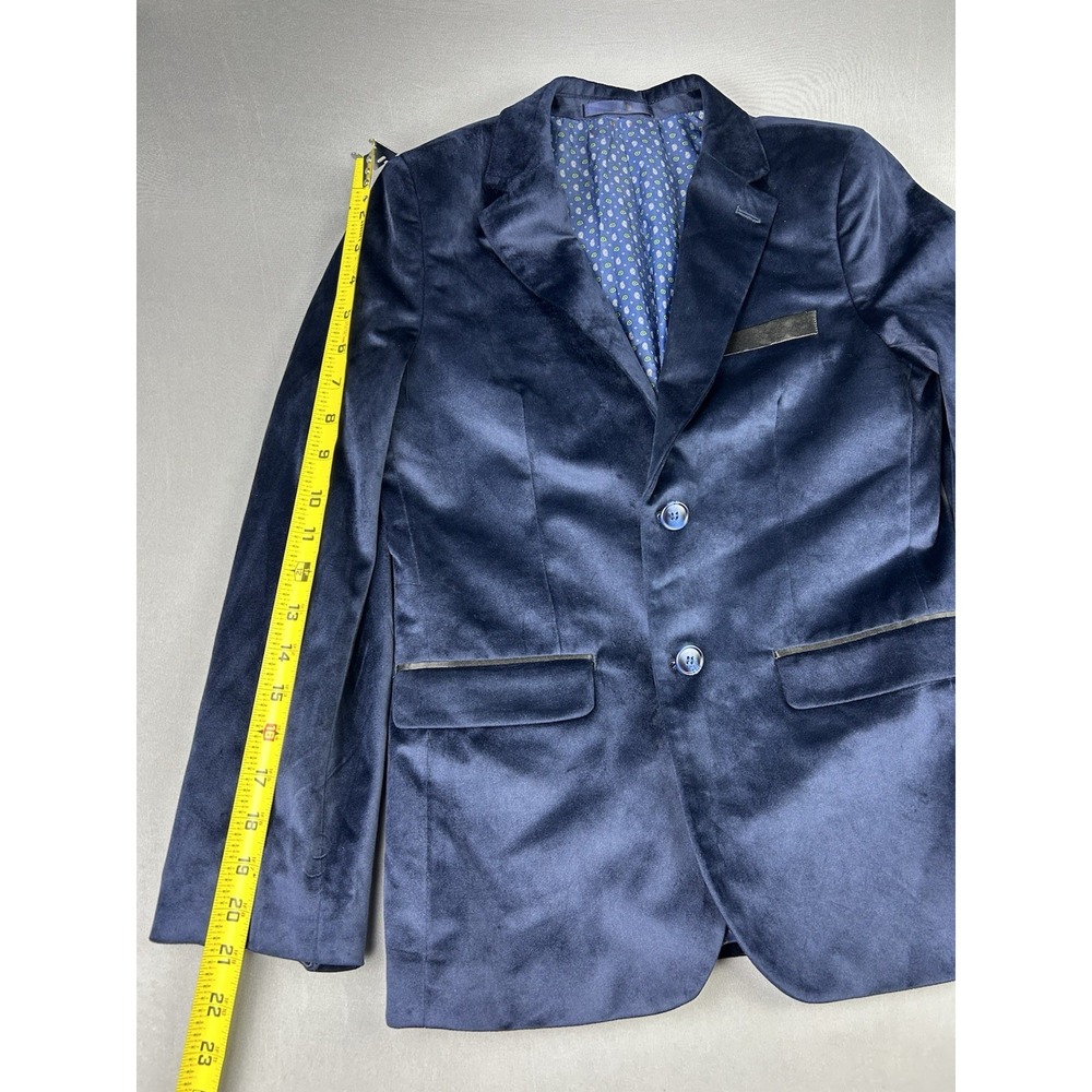 Isaac Mizrahi‎ Boys 14 SLIM Blue Velvet Suit Jacket & Pants NEW With Tags (Read) - Picture 8 of 16